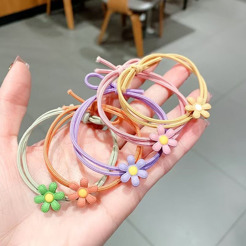 ยางรัดผมดอกไม้ ยางรัดแฟชั่นสีพาสเทล สไตล์ญี่ปุ่น เครื่องประดับผม，5 สีให้เลือก