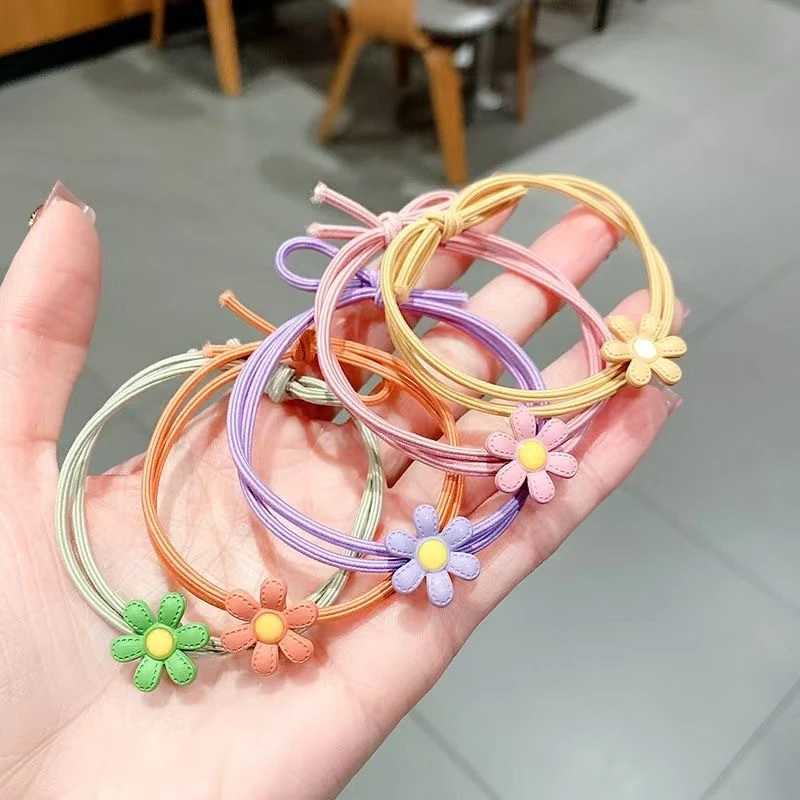 ยางรัดผมดอกไม้ ยางรัดแฟชั่นสีพาสเทล สไตล์ญี่ปุ่น เครื่องประดับผม,5 สีให้เลือก
