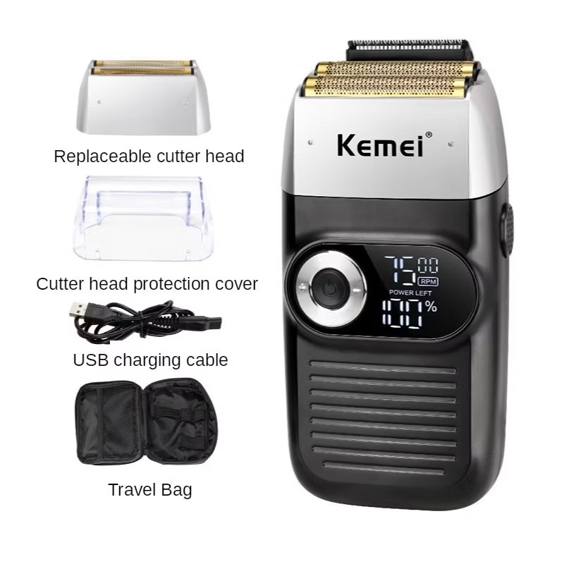 Kemei เครื่องโกนหนวดไฟฟ้า ฟอยล์ มัลติฟังก์ชั่น สําหรับผู้ชาย KM-2026 2028 1102 2024 RS7098