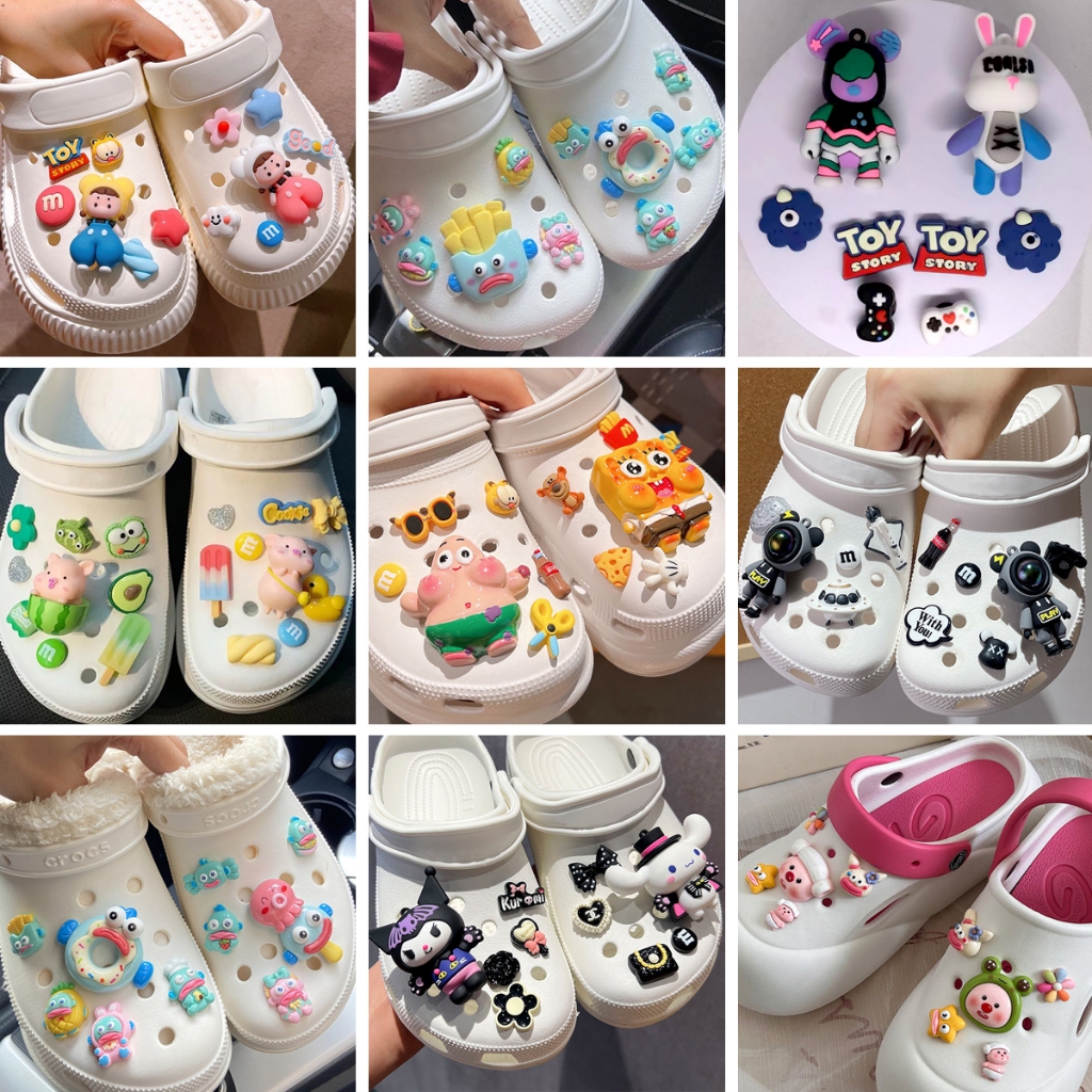 จิบิรองเท้า Charm DIY รองเท้าอุปกรณ์เสริมรองเท้าแตะผู้หญิงผู้ชาย