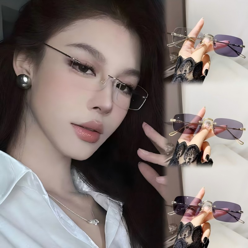 🌸Swift Bra🌸แว่นตา แว่นกรองแสงสีฟ้า แฟชั่นเกาหลี ไร้กรอบจะเปลี่ยนสีอัตโนมัติเมื่อโดนแสงแดด 5-10วินาที