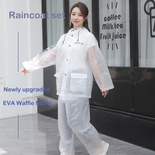 เสื้อกันฝน+เสื้อกันฝนหนาพิเศษ เสื้อกันฝนผู้ใหญ่ กันน้ํา 100% แบบแยก