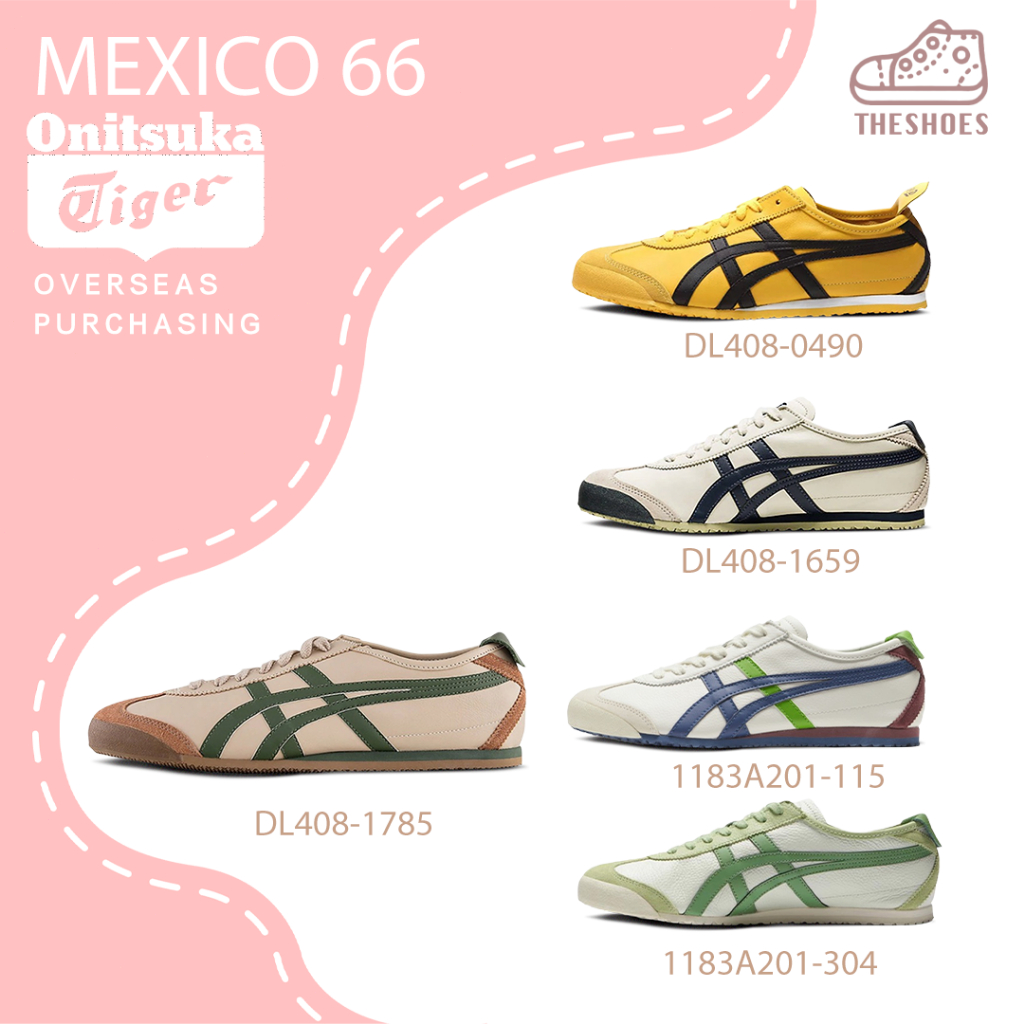 Onitsuka tiger MEXICO 66 รองเท้ากีฬา ของแท้100% DL408-1785/DL408-0490/DL408-1659/1183A201-115 ทันสมั