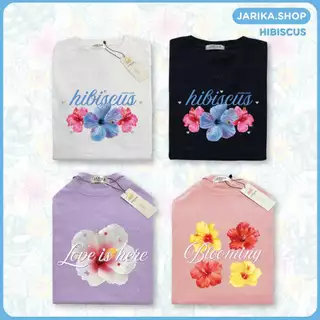 Jarikashop - เสื้อยืดลาย Hibiscus (ชบา) ( งานป้าย.. Jarika ) ( จ216 )