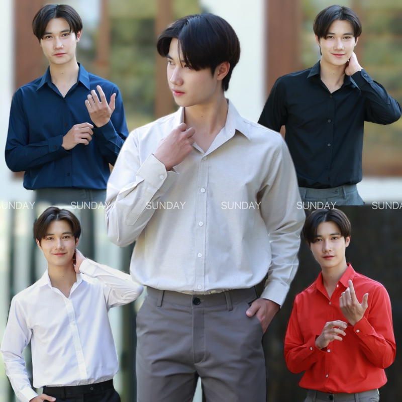 เสื้อเชิ้ตแขนยาวชาย เสื้อเชิ้ตคอปก OXFORD SHIRT มีทั้งหมด 10 สี เชิ้ตคอปกแขนยาวชาย