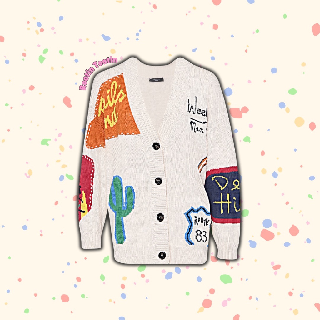 ROOTINTOOTIN | WEEKEND MAXMARA : FILATO OVERSIZED | คาร์ดิแกนแขนยาว โอเวอร์ไซส์ ปักลาย