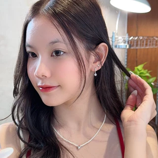Suwann.na [ราคาต่อคู่] ต่างหูห่วง ต่างหูเงินแท้ ห่วงตุ้มเพชร สีเงิน, ทอง