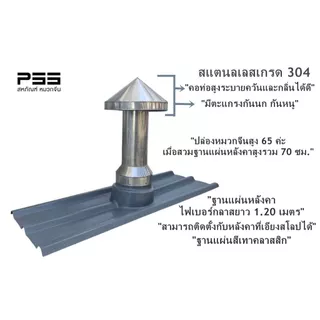 หมวกจีนสแตนเลส ฐานเมทัลชีทเทา