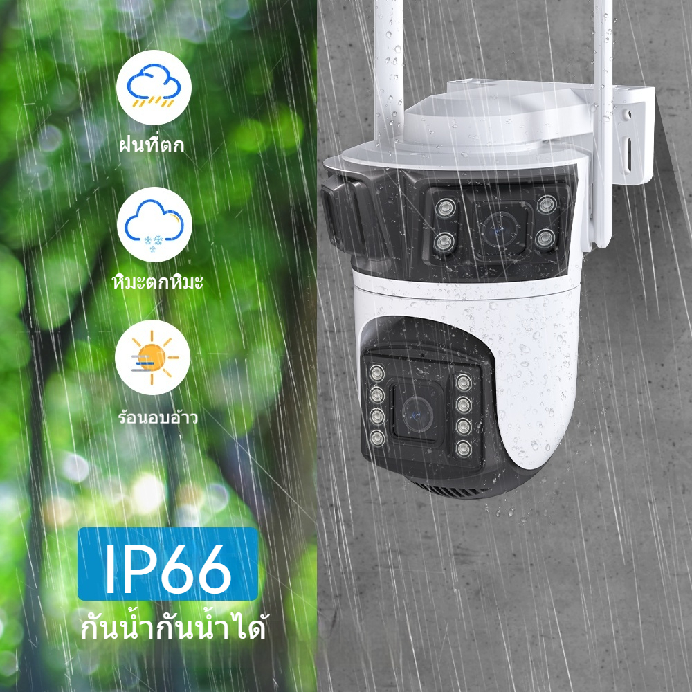 BAOI  ICSEE-A56 12MP 6K 3 เลนส์ไร้สาย WIFI กลางแจ้งกันน้ำสองทางเสียง AI เคลื่อนไหวติดตามปลุก 360 °กล้องรักษาความปลอดภัย