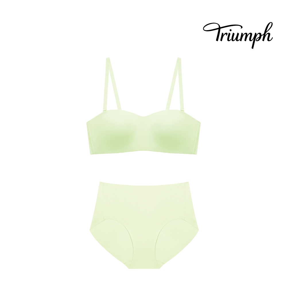 Triumph เซ็ตคู่เสื้อชั้นใน+กางเกงชั้นใน เสื้อชั้นในไม่มีโครง รุ่น Tri-zone HPD สีเขียว + Tri-zone Hipster สีเขียว