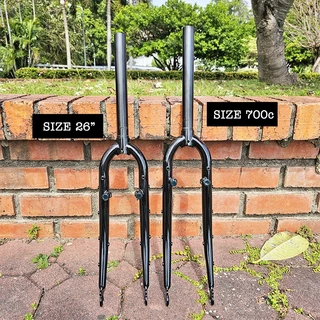 Bike Packing Steel Fork ตะเกียบจักรยาน มีรูยึดอุปกรณ์เยอะ สำหรับล้อ 26" และ 700c ใช้ได้ทั้งดิสและวีเบรค