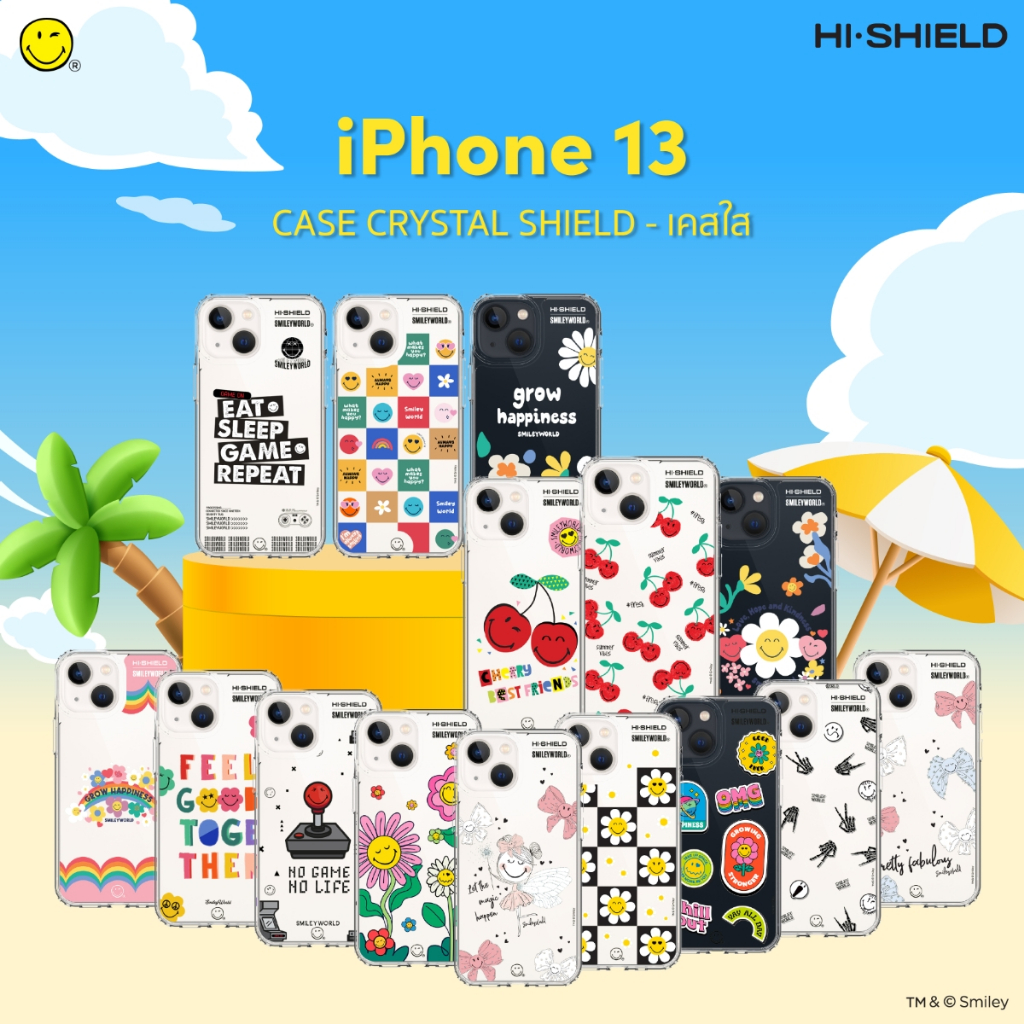 [for iPhone13] HI-SHIELD เคสมือถือใสกันกระแทก 1.5 เมตร เคสiPhone13 ลิขสิทธิ์แท้ Smileyworld