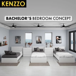 พร้อมส่ง KENZZO: Snow series เตียง เตียงนอน แบบมีหัว/ไม่มีหัว ลิ้นชัก นอน2ชั้น ดึงออก-เก็บได้ ขนาด 3 ฟุต สไตล์มินิมอล