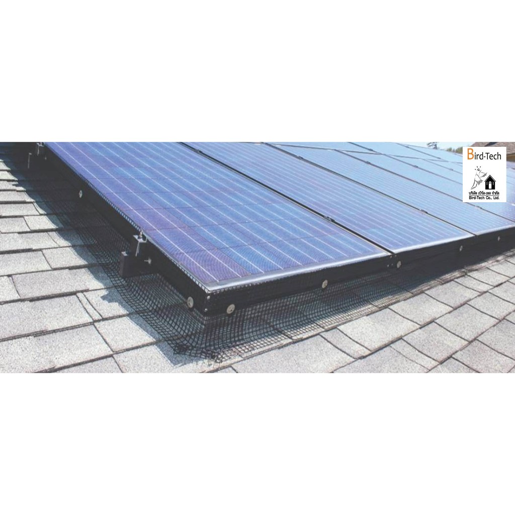 ตาข่ายกันนกัลวาไนซ์​ หุ้ม PVC สีดำ ไล่นก แผงโซล่าเซลล์  (solar cell) พร้อมคลิปล็อคพลาสติก - รูปที่ 4