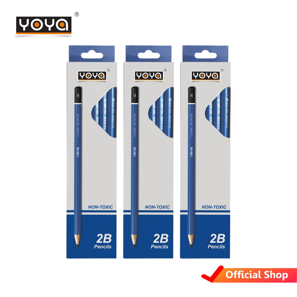 YOYA ดินสอไม้-2B รุ่น 609-2B แพ็ค 3x12