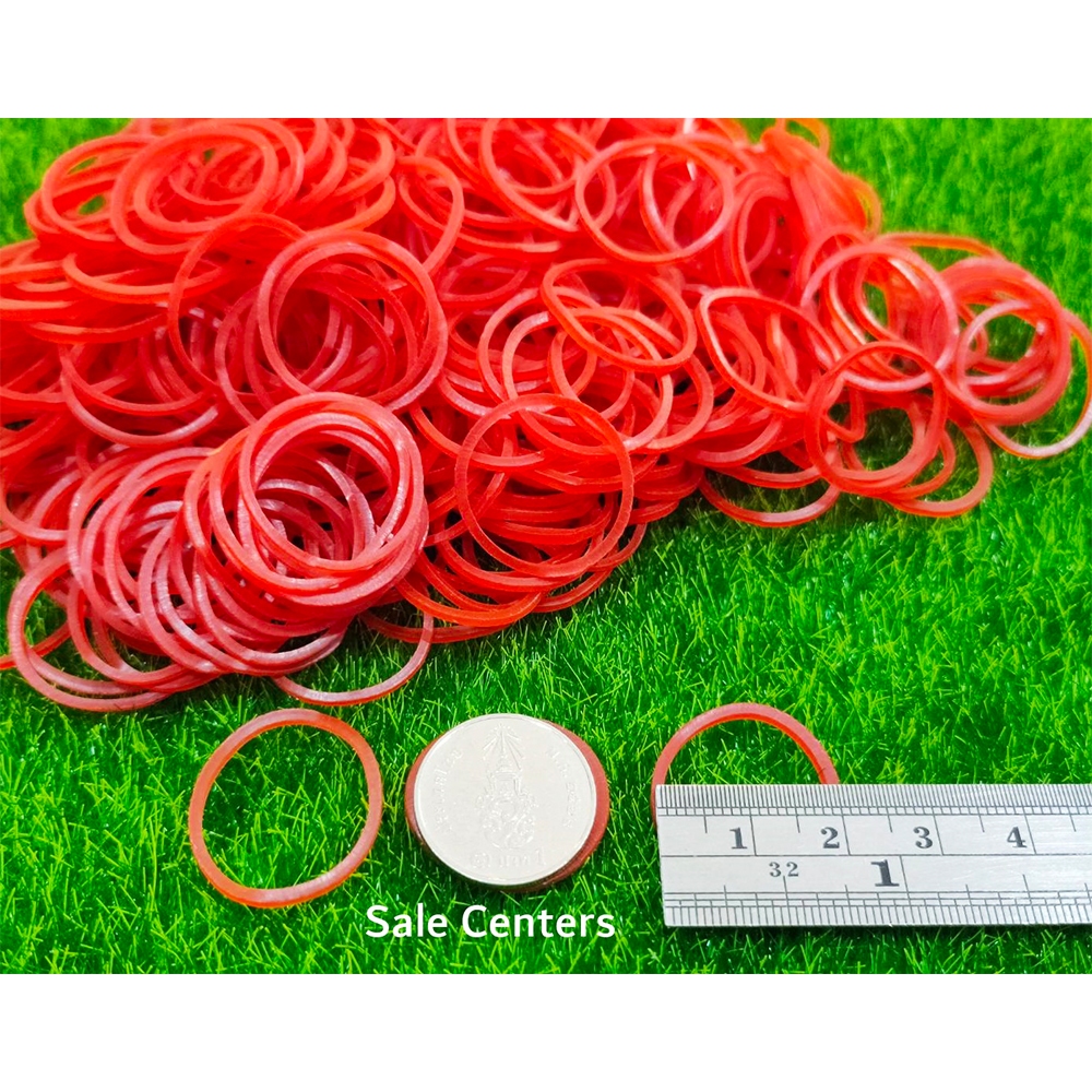 หนังยางรัดแหนม สีแดง หนังยางจิ๋ว ขนาดวง 2 cm. ยางจิ๋ว วงเล็ก (50 และ 100 กรัม) ยางวงเล็ก mini Rubber band