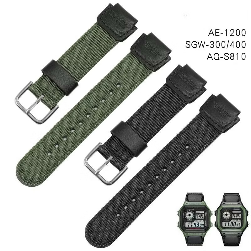 สายนาฬิกาไนลอน สำหรับ Casio AE-1200WH/SGW-300/AQ-S810W/AE1200WH