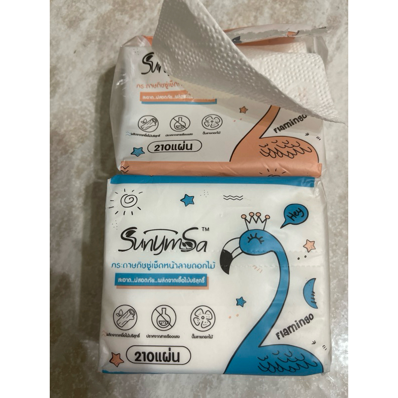 ทิชชู่ลายฟลามิงโก้และลายแมว