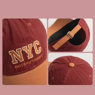 หมวกแก๊ปสำหรับผู้ใหญ่งานปัก (NYC) รูปแบบใหม่ ผ้าระดับไฮเอนด์ สีที่ตัดกัน