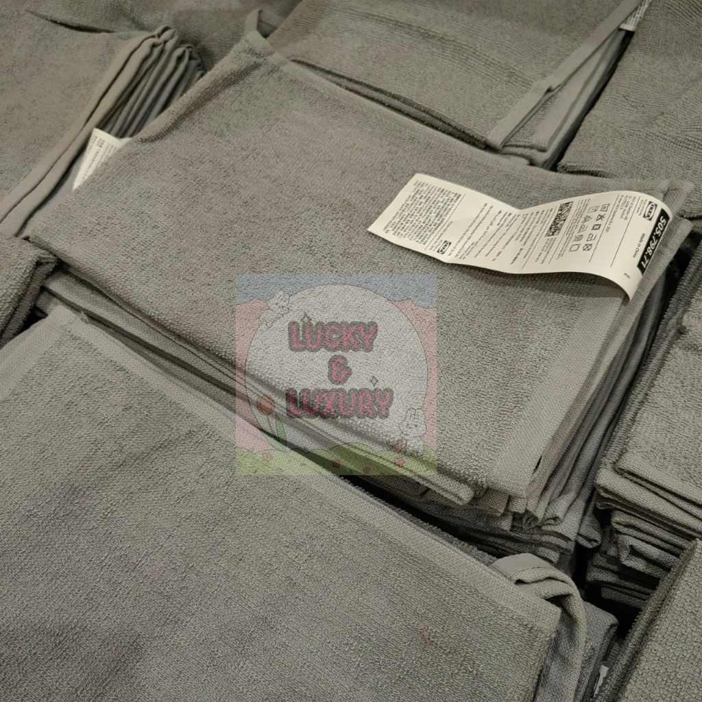 IKEA ผ้าเช็ดมือ LUDDVIAL ลูดด์วิอัล สีเทา