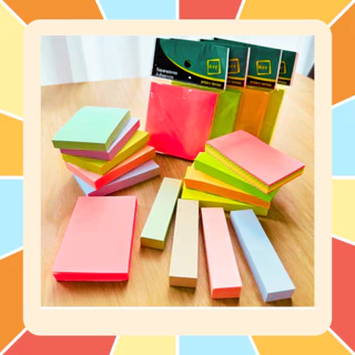 กระดาษโน้ต มีกาวในตัว รุ่น Premium (หนา+เรียบลื่น+สีสดชัด) sticky note กระดาษสีพาสเทล 100 แผ่น มีหลายสี หลายแบบ