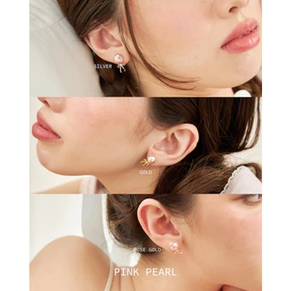 earika.earrings - balloon ribbonie ต่างหูบอลลูนไข่มุก วัสดุสแตนเลส (stainless steel)
