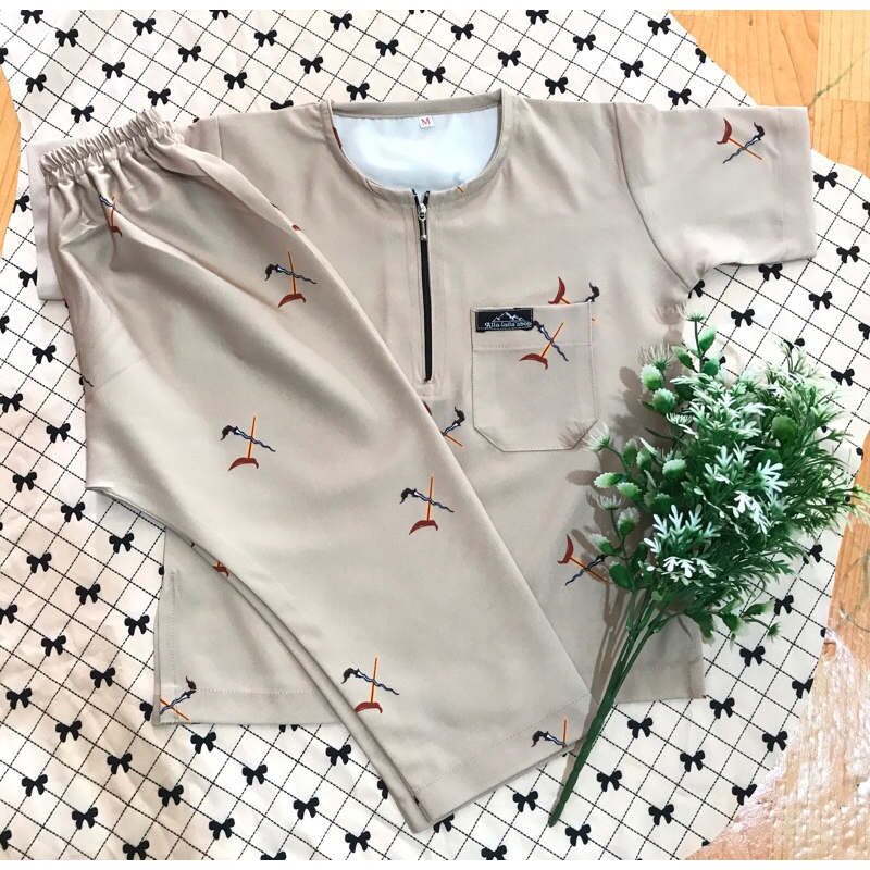 ชุดมลายูของเด็ก เสื้อพร้อมกางเกง มัตกีเลาของเด็กผู้ชาย