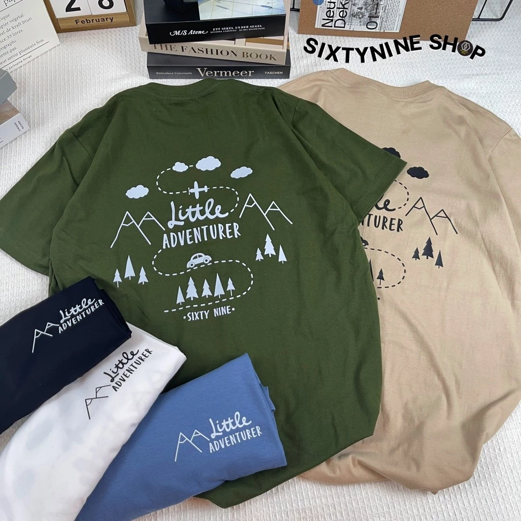 เสื้อยืดผ้าคอตตอน M-4XL พิมพ์ลาย " Adventure " พร้อมส่ง