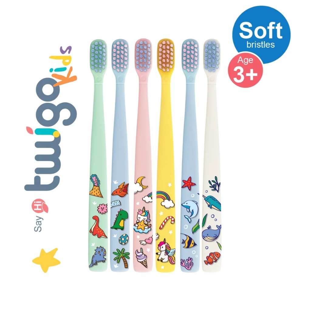 Twigo Kids | ทวิกโก คิดส์ | แปรงสีฟันสำหรับเด็กแพคคู่ 2 ด้ามสุดคุ้ม | สำหรับเด็กอายุ 4+ | ขนแปรงนุ่ม
