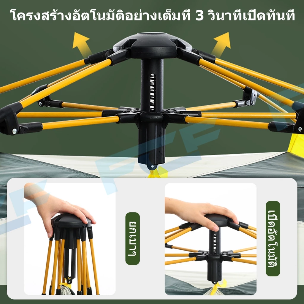 FCF เต็นท์แคมป์ปิ้ง 3-4 คน เต็นท์สนาม เต็นท์เดินป่า กางอัตโนมัติ thumbnail 6