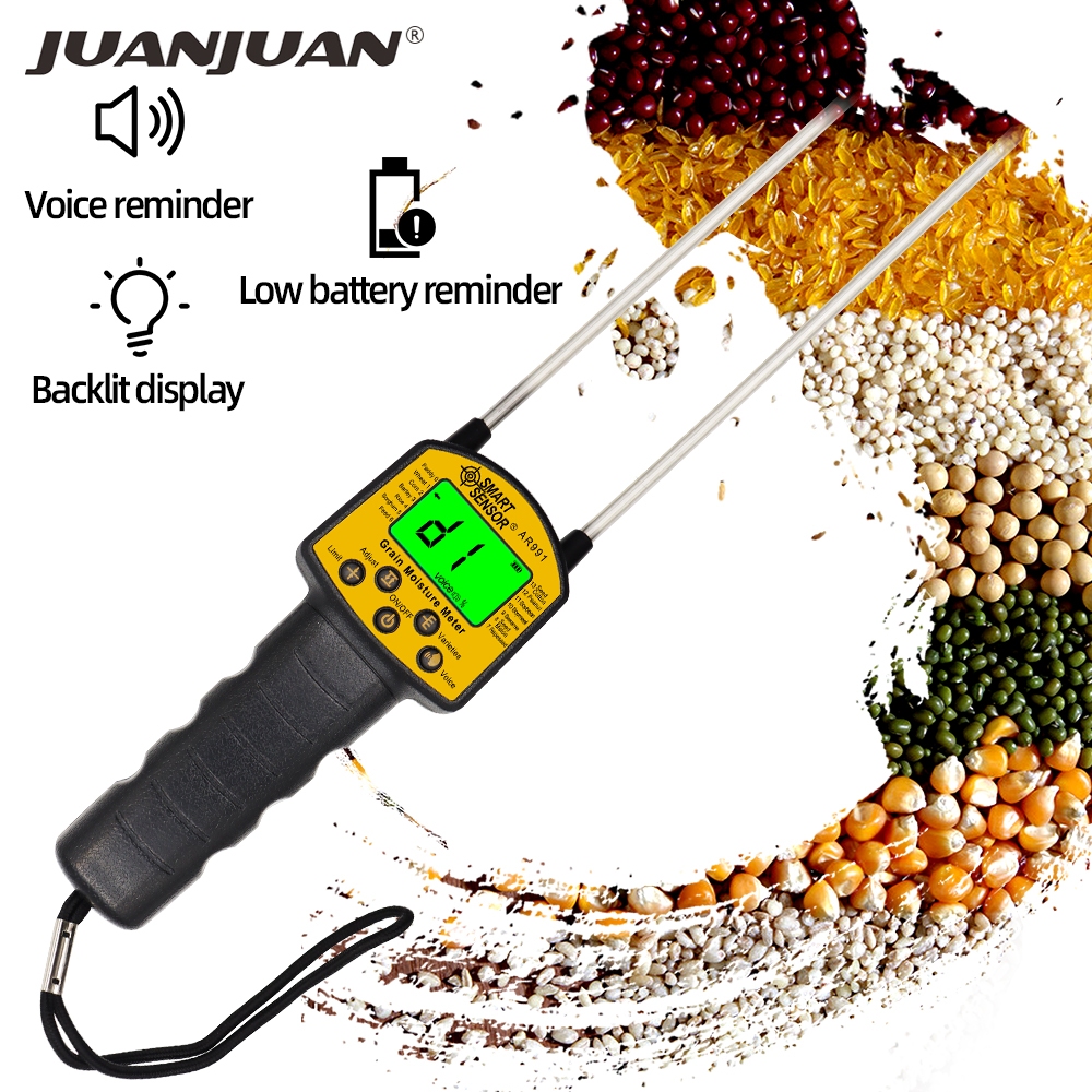 เครื่องวัดความชื้นเมล็ดพืช AR991 เครื่องวัดความชื้นแบบดิจิตอลสำหรับข้าวโพด ข้าวสาลี ข้าว ถั่ว แป้งสา