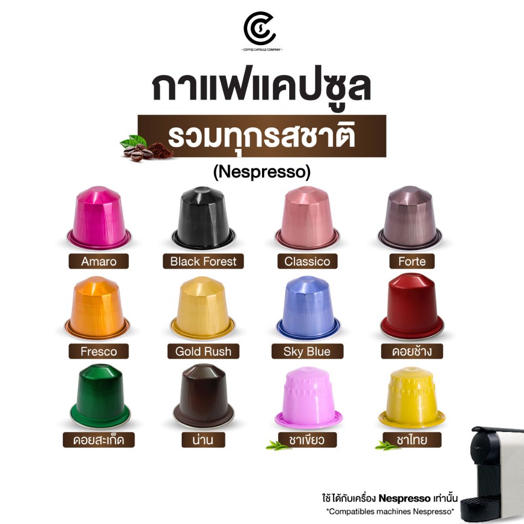 Coffee Capsule กาแฟแคปซูล คละรสได้ (ใช้กับระบบ Nespresso)