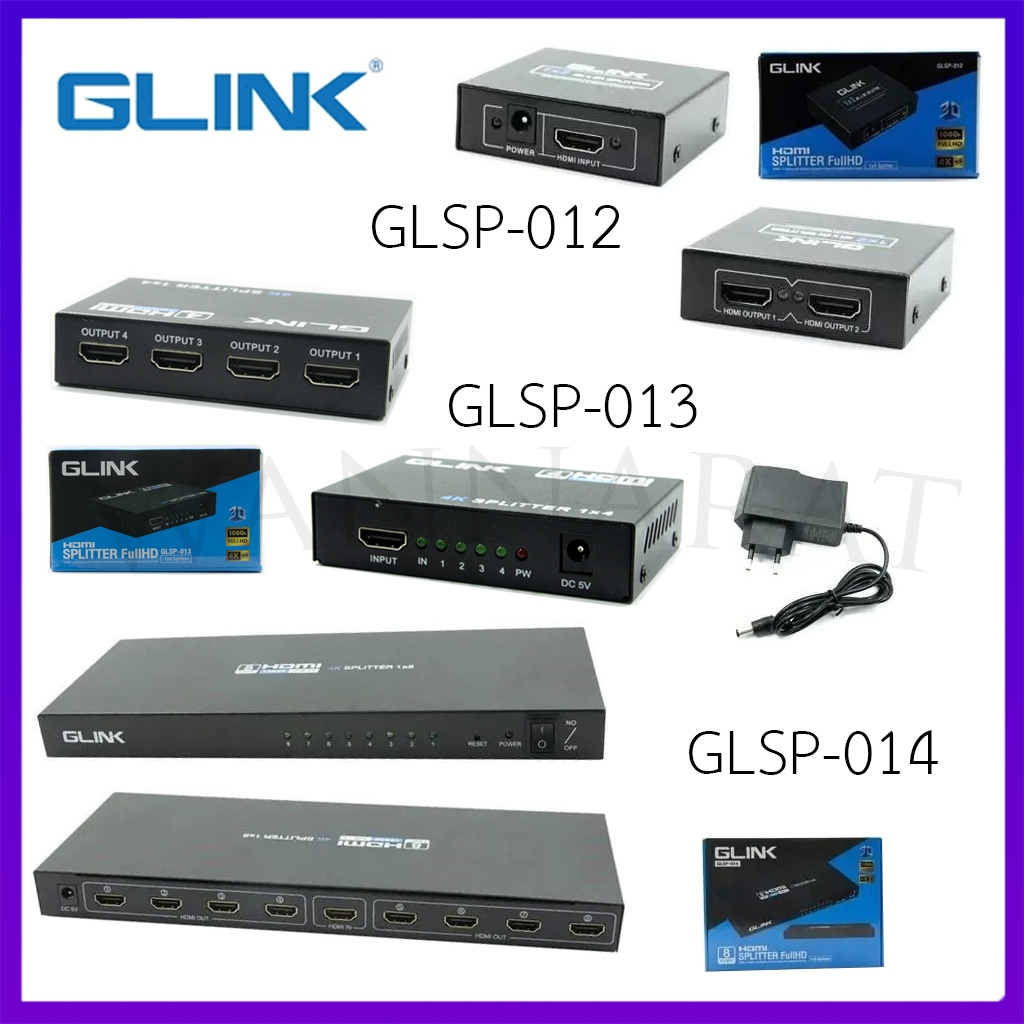 Glink GLSP-012/GLSP-013/GLSP-014 HDTV Splitter 1:2/1:4/1:8 V1.4/กล่องแยกจอHDTV