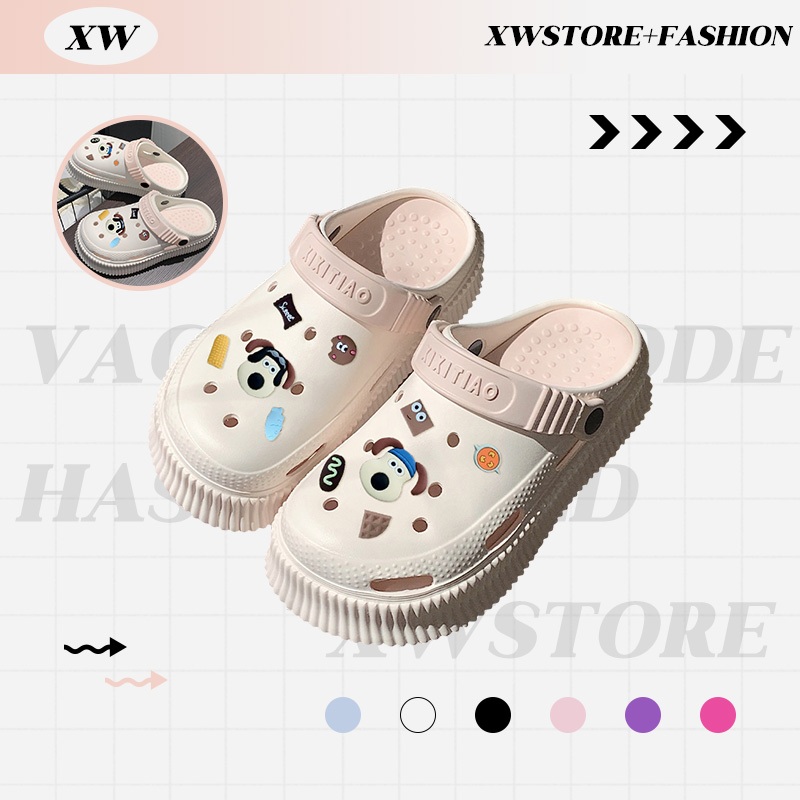 XWshopee งานดีไม่ไหว รองเท้าหัวโตแฟชั่น รุ่นนี้สีสวยงานทูโทนทูใจน่ารักเวอร์มี 5 สีให้เลือกเน้นๆ ทำจากยางคุณภาพ สมราคาแน่
