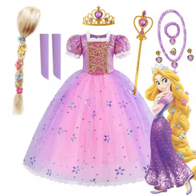 พร้อมส่ง ชุดเจ้าหญิงราพันเซล พร้อมอุปกรณ์เข้าชุด Rapunzel costume