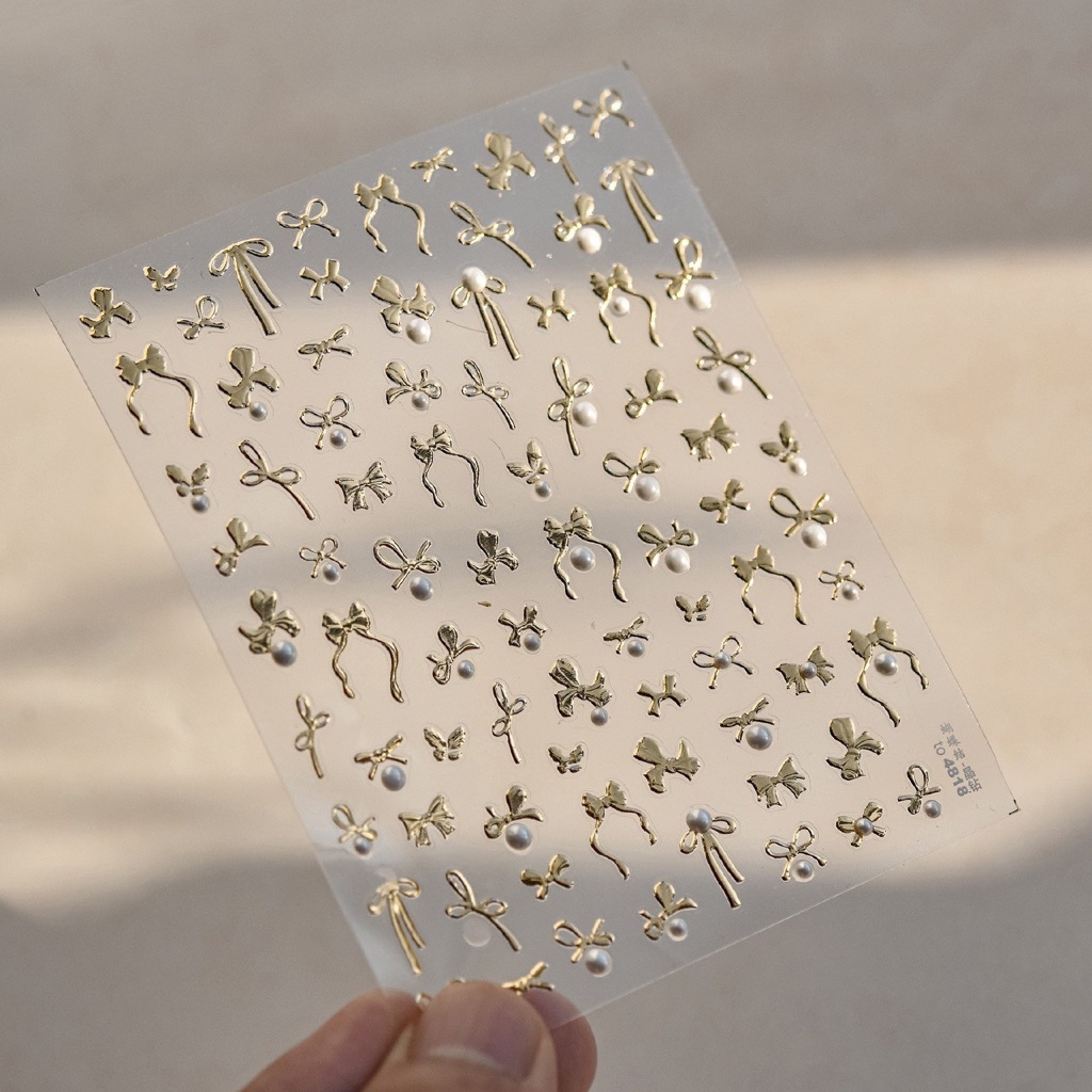 สติกเกอร์โบว์  เกรดพรีเมียม ใช้สำหรับแต่ง ติดเล็บ ราคาต่อแผ่น ลายน่ารักมาก