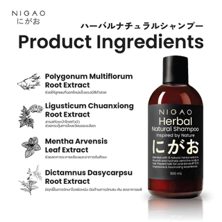 (แชมพู) NIGAO Herbal Natural Shampoo นิกาโอะ เฮอร์บัล เนเชอรัล แชมพู บำรุงผม สมุนไพร ลดรังแค ผมมัน ผมแห้ง *ขวดน้ำตาล*