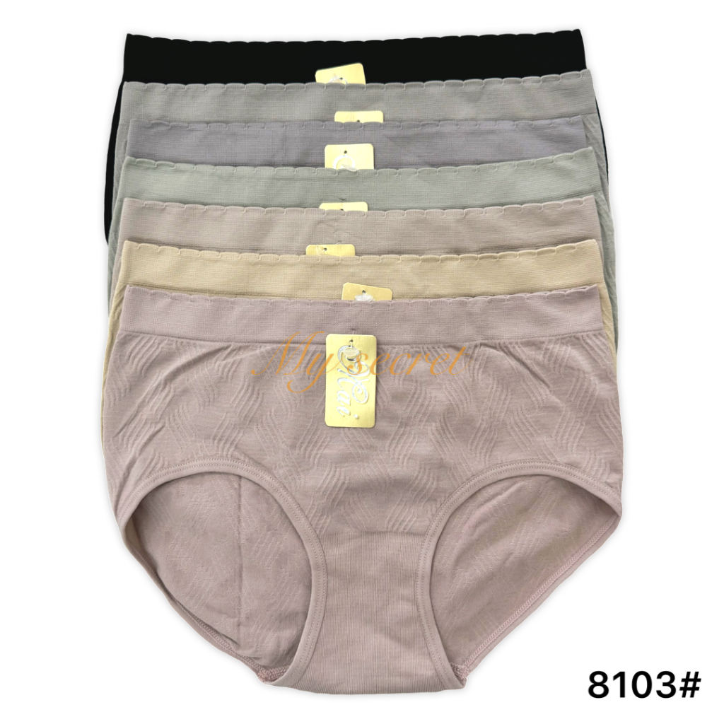 กางเกงในผ้าทอ เอวกึ่งสูง ทรงเต็มตัว ใส่สบาย เอว 28-34 นิ้ว 8103#