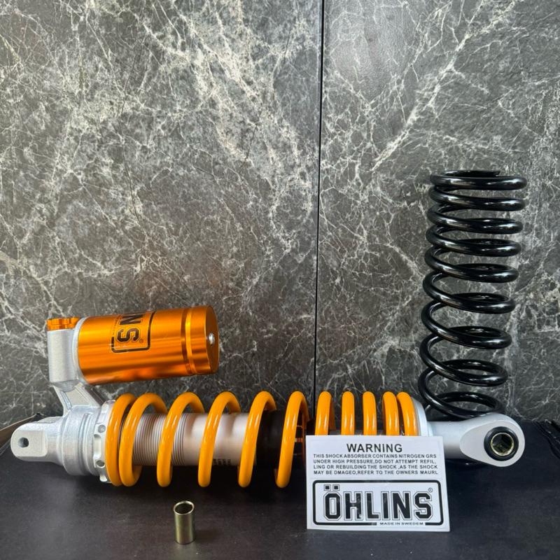 โช้คหลัง OHL หัวกลับ GIORNO / MIO / FILANO / FILANO GRAND / CLICKi สีเหลือง พร้อมสติ๊กเกอร์ แถมฟรีสป