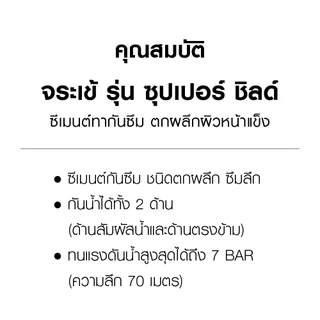จระเข้ ซุปเปอร์ ชิลด์ ซีเมนต์ทากันซึมแบบตกผลึกผิวหน้าแข็ง 25 กก.
