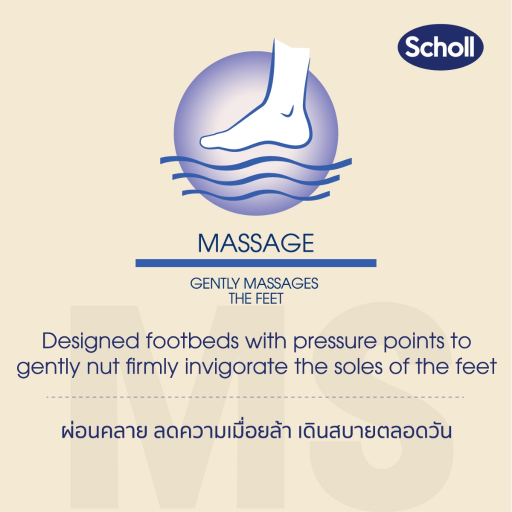 Scholl รองเท้าแตะแบบสวมสกอลล์ รุ่น แซน 3 Sand III เหมาะสำหรับคุณผู้หญิง เทคโนโลยี มาสสาจ (Massage) น้ำหนักเบา นวดเท้า
