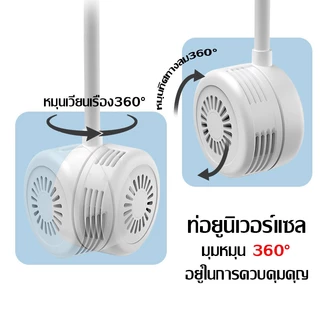 พัดลมคล้องคอ พัดลมห้อยคอ 20000mAh ส่งลม 360° จ่ายลม4 ช่อง ลมแรง3 ระดับ ลมแรงเสียงเบา พัดลมคอ