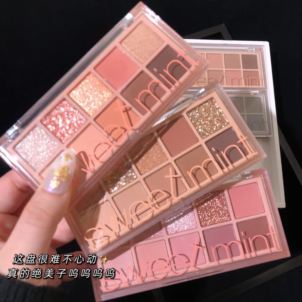 Sweet Mint อายแชโดว์พาเลท ชิมเมอร์ กันน้ํา เนื้อแมตต์ 10 สี ZP0105