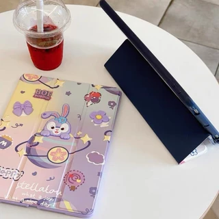 010.เคสฝาพับ ลายการ์ตูน สําหรับ Samsung Galaxy Tab S6 lite/Tab A7 lite/Tab A11 A9 Plus Tab S10 S9 FE S9FE มีช่องใส่ปากกา