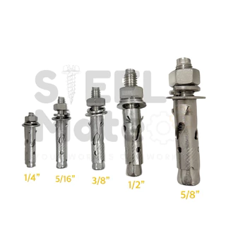 พุกสแตนเลส เกรด304 ป้องกันการเกิดสนิม ขนาด 1/4"-5/8"