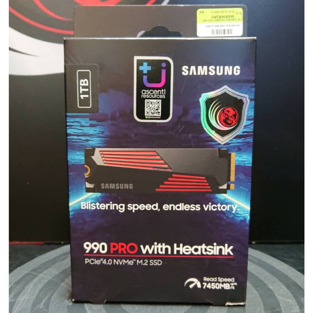 SSD SAMSUNG 990 PRO WITH HEATSINK  M.2 1TB : MZ-V9P1T0CW
