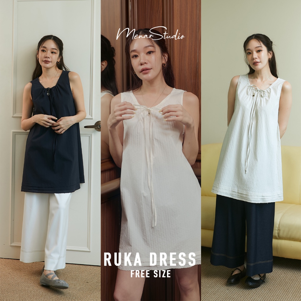 [RUKA DRESS] น้องคือความ 2 in 1 จะใส่เป็นเดรสตัวสั้น หรือ เสื้อตัวยาวก็ไม่ติด สามารถไปใส่คู่กับขายาวก็น่ารักก