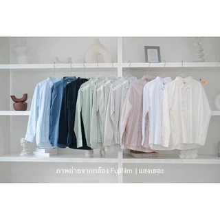COTTON TWILL SHIRTS เสื้อเชิ้ตแขนยาวรุ่นคอปก (ไม่มีกระเป๋า)-THE BEP.STUDIO