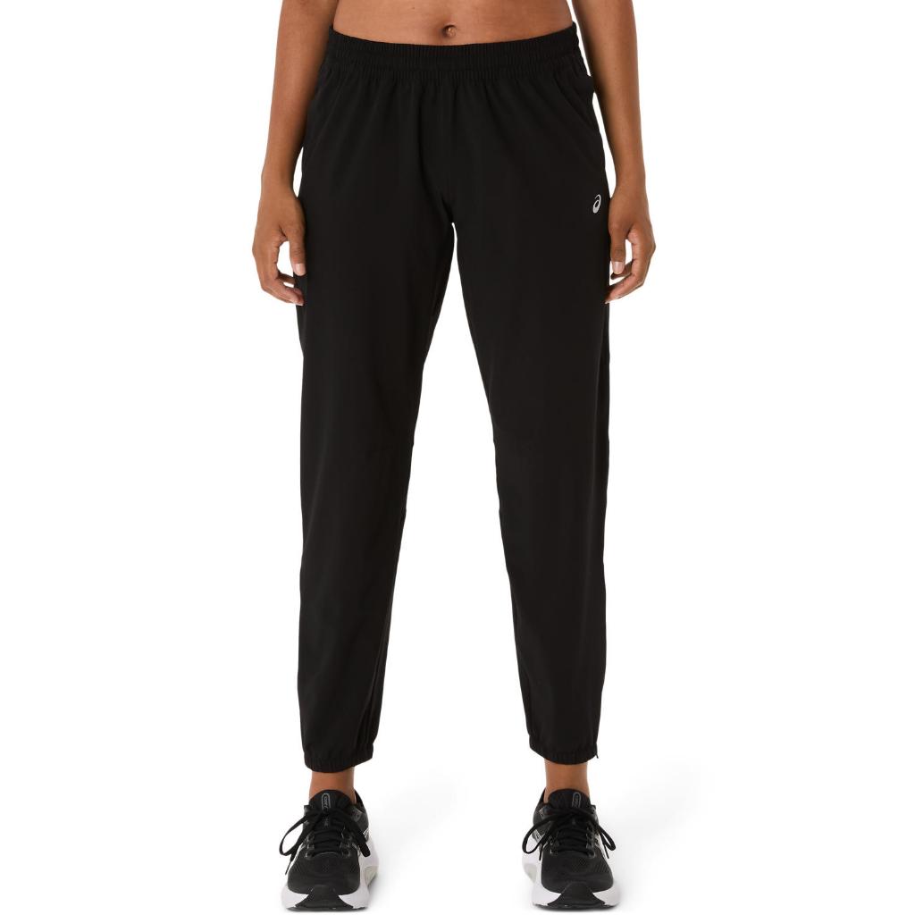 ASICS : 2012D143.001 ASICS SILVER WOVEN PANT WOMEN RUNNING ผู้หญิง กางเกงขายาว ของแท้  PERFORMANCE BLACK