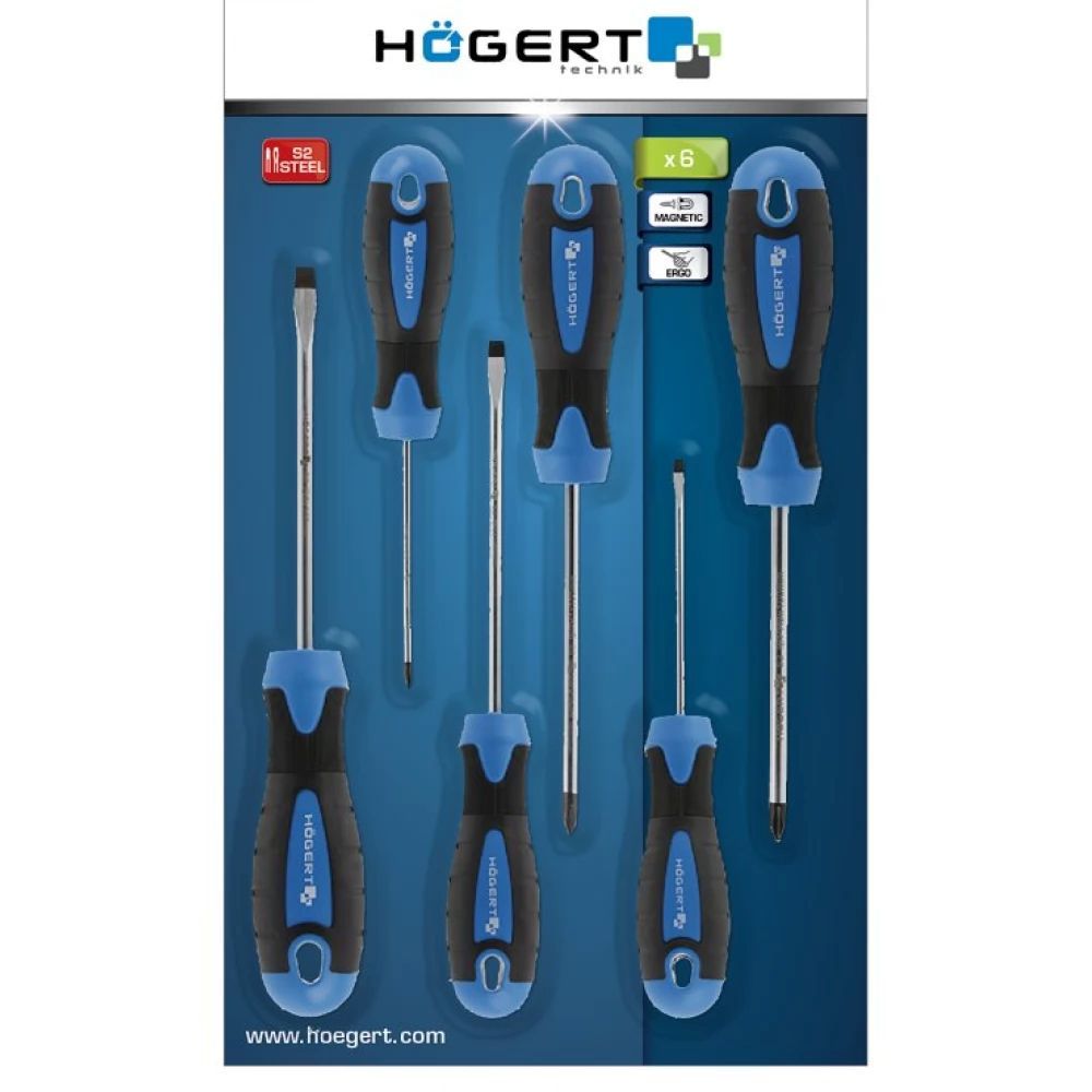 Screwdriver set 6 pcs, steel S2